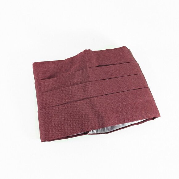 Vintage Burgundy red Cumberband, classic mens tuxedo accessory size M - Picture 7 of 7